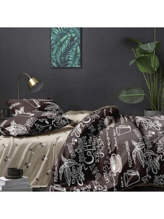 Постельное белье 2-спальное, с европростыней, простыня 210х240 см, 2 наволочки 70х70 см, пододеяльник 175х210 см, Бояртекс, сатин-твил, 910004 A/B (N), Pandora