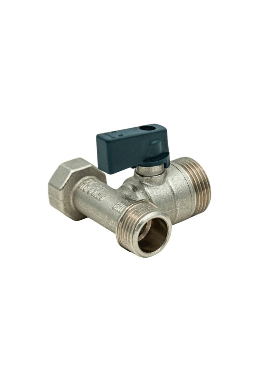 Кран для бытовых приборов, 1/2"х3/4"х1/2", г-ш-ш, латунь, трехходовой, AquaLink