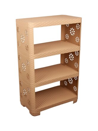 Полка для обуви, пластик, 4 секции, 52х30х82.5 см, какао, Альтернатива, Плетенка №2, М2553