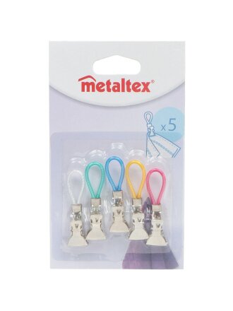Клипса металл, 5 шт, для полотенец, Metaltex, 29.71.04