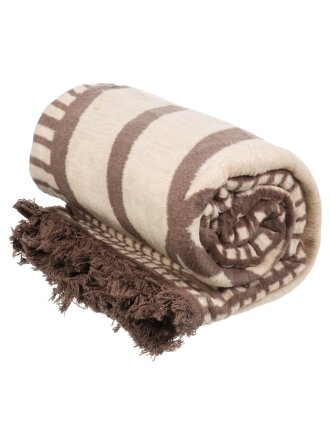 Плед 1.5-спальный, 150х200 см, 60% хлопок, 40% акрил, Karteks, Soft Komfort PS368, светло-коричневый, 104/150.368