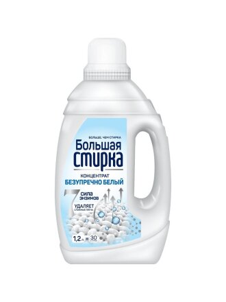 Гель для стирки Большая стирка, 1.2 л, для белого белья