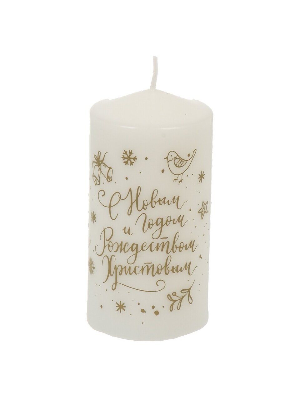 Свеча декоративная ароматическая, 10х5 см, столбик, Новогодние узоры, 501067