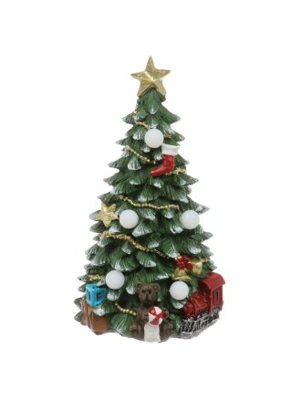 Фигурка декоративная полимер, Елка, 12х12х23 см, с подсветкой, на батарейках, Y4-9512