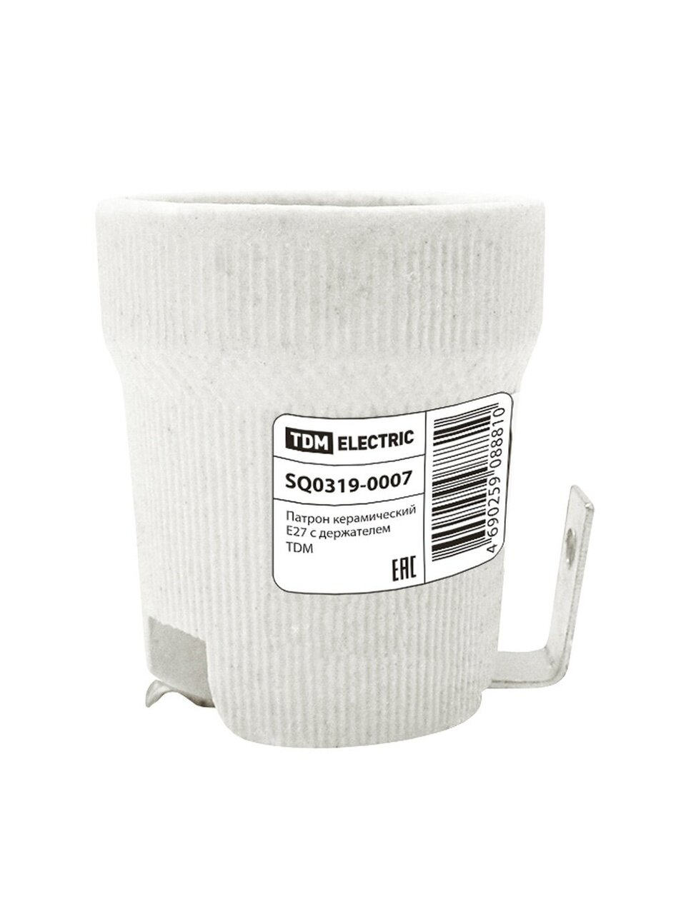 Патрон E27, TDM Electric, керамика, с держателем, SQ0319-0007