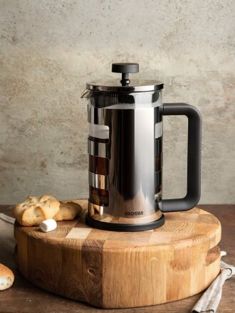 Френч-пресс 1 л, стекло, нержавеющая сталь, Nadoba, Krystof, 733010