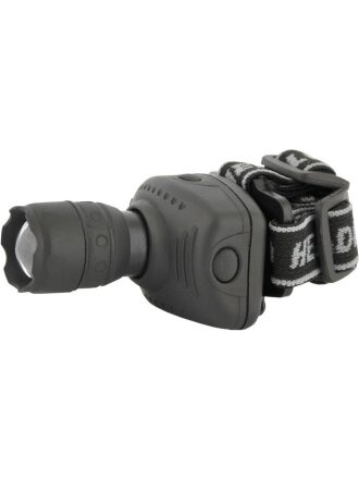Фонарь налобный, Ultraflash, пластик, серый, 1 Вт, 3 режима, Zoom. 3XR03