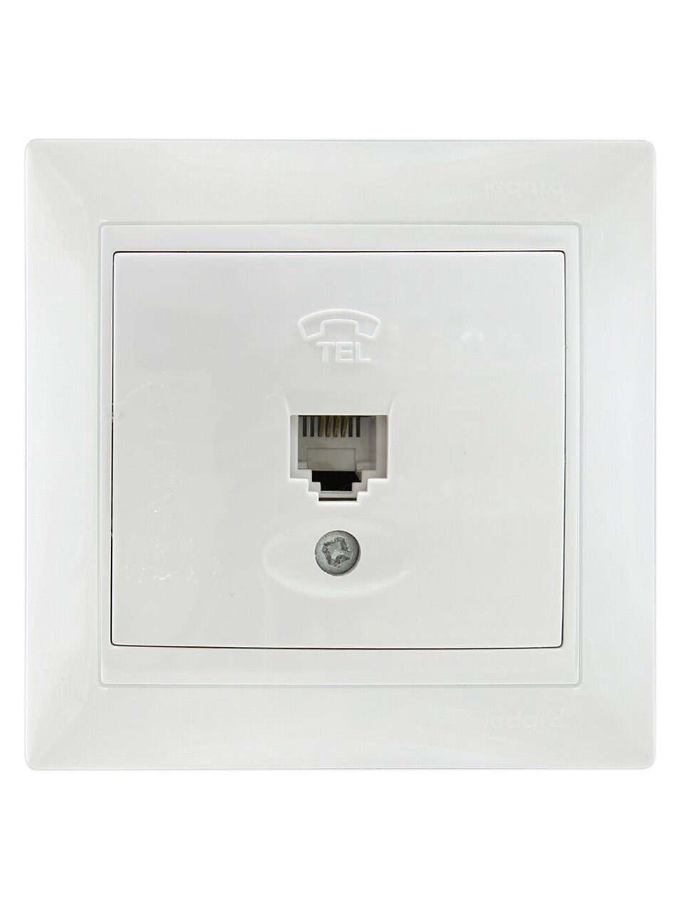 Розетка телефонная скрытой установки, без заземления, белая, Ledard, RJ11, 6078665