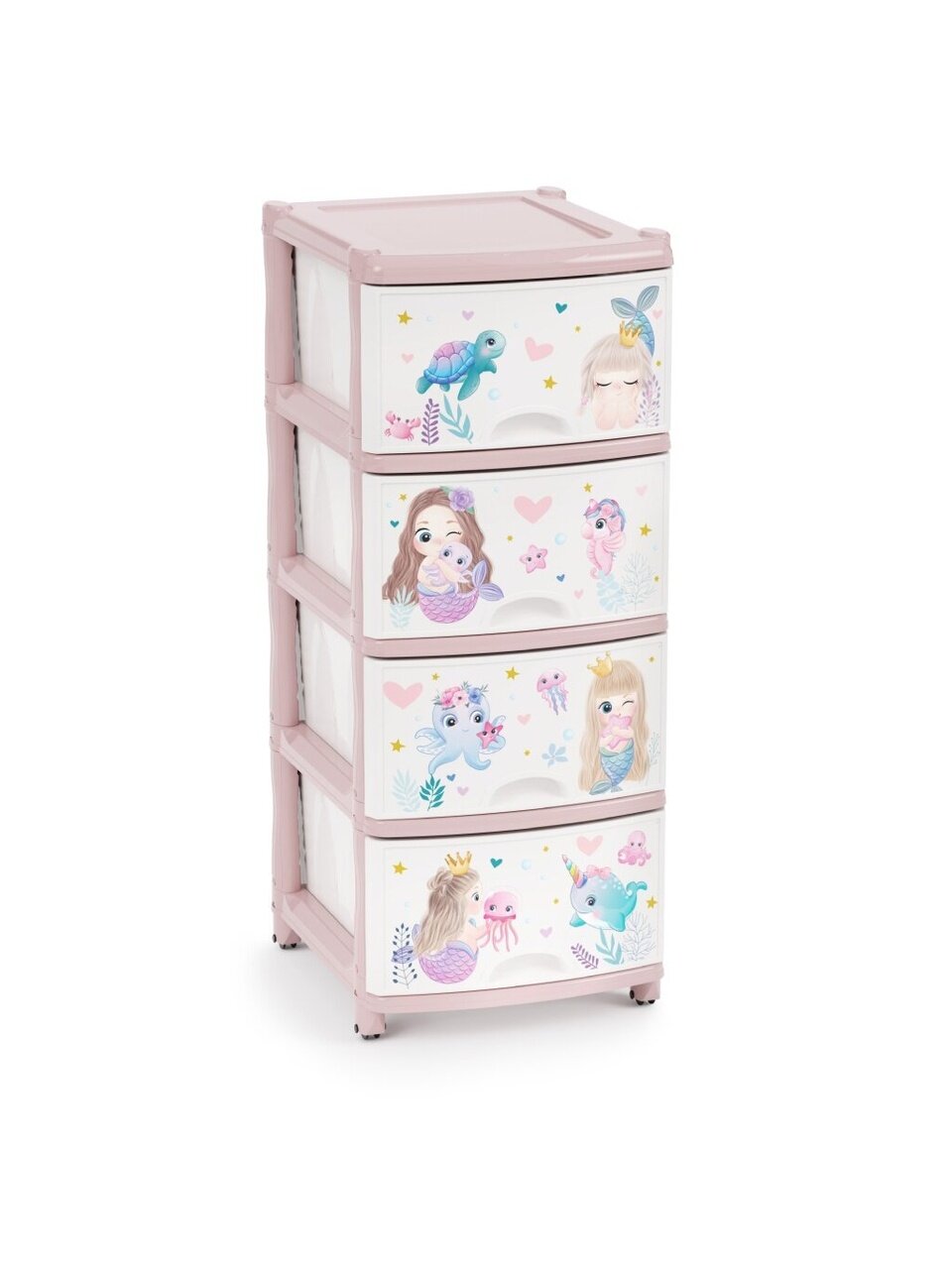 Комод детский 4 ящика, Единорог, 38х48х98 см, Альтернатива, для девочек, М1240