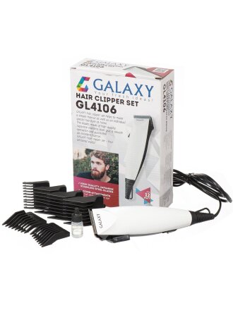 Набор для стрижки Galaxy Line, GL 4106, сетевой, 12 Вт, 6 сменных насадок