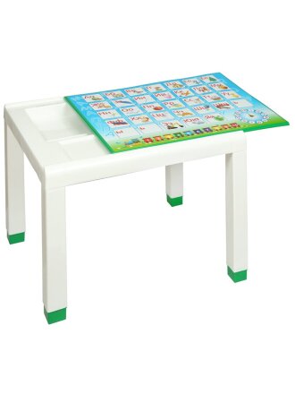 Столик детский пластик, 60х50х49 см, с деколью, зеленый, Стандарт Пластик Групп, 160-0057