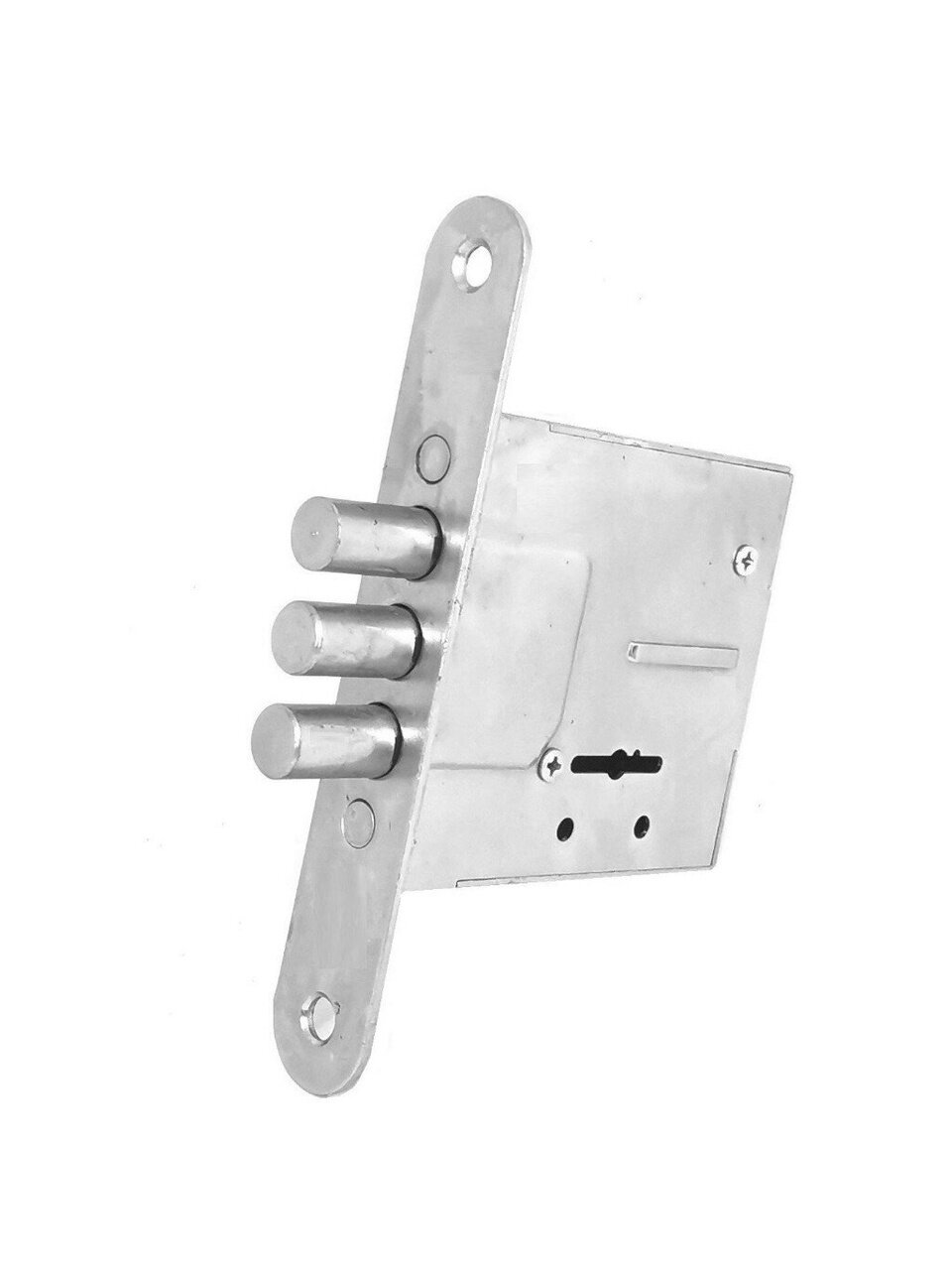 Замок врезной Абсолют, ЗВ8-4А/3, БП-00013506, без ручки, цилиндровый, универсальный, хром