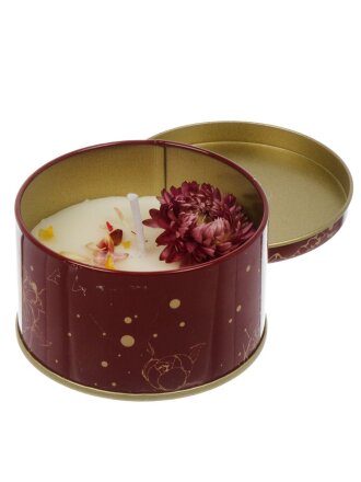 Свеча декоративная, 7.5х4.5 см, ароматизированная, в баночке, с сухоцветами, воск, A330083