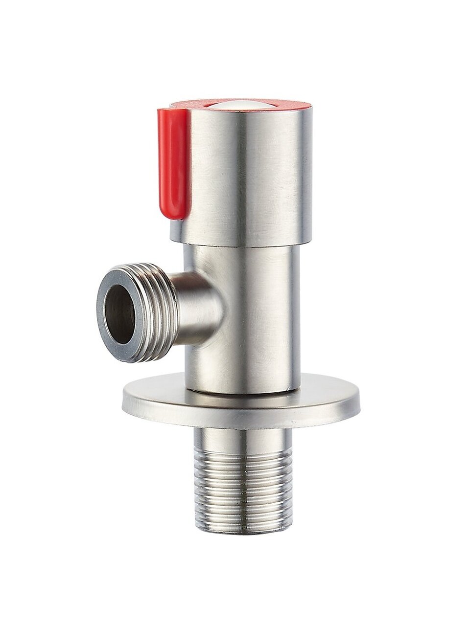 Кран для бытовых приборов, 1/2'', ш-ш, угловой, красный, РМС