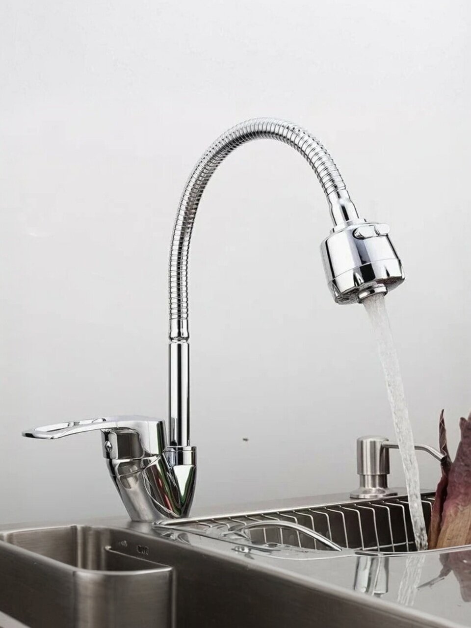 Смеситель для кухни, Frap, гибкий излив, с картриджем, хром, F43701-B