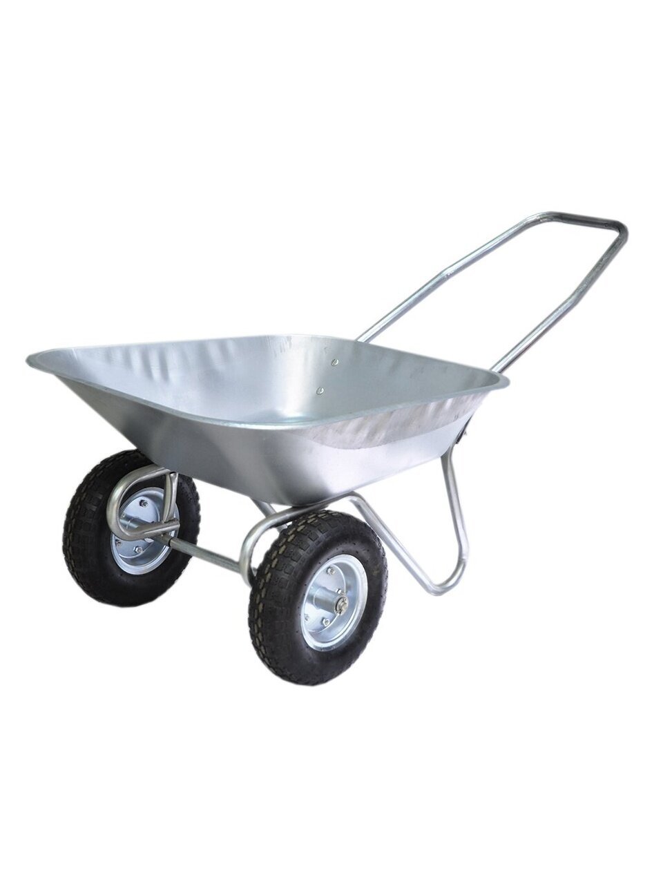 Тачка садовая двухколесная, сталь, 180 кг, 65 л, 0.6 мм, втулка D16 мм, PR 4.00х6, цельная ручка, Grandy, WB6211