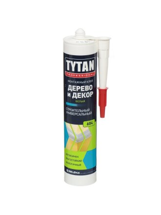 Жидкие гвозди Tytan, №604, 290 мл, для дерева и декора, белые, 16370