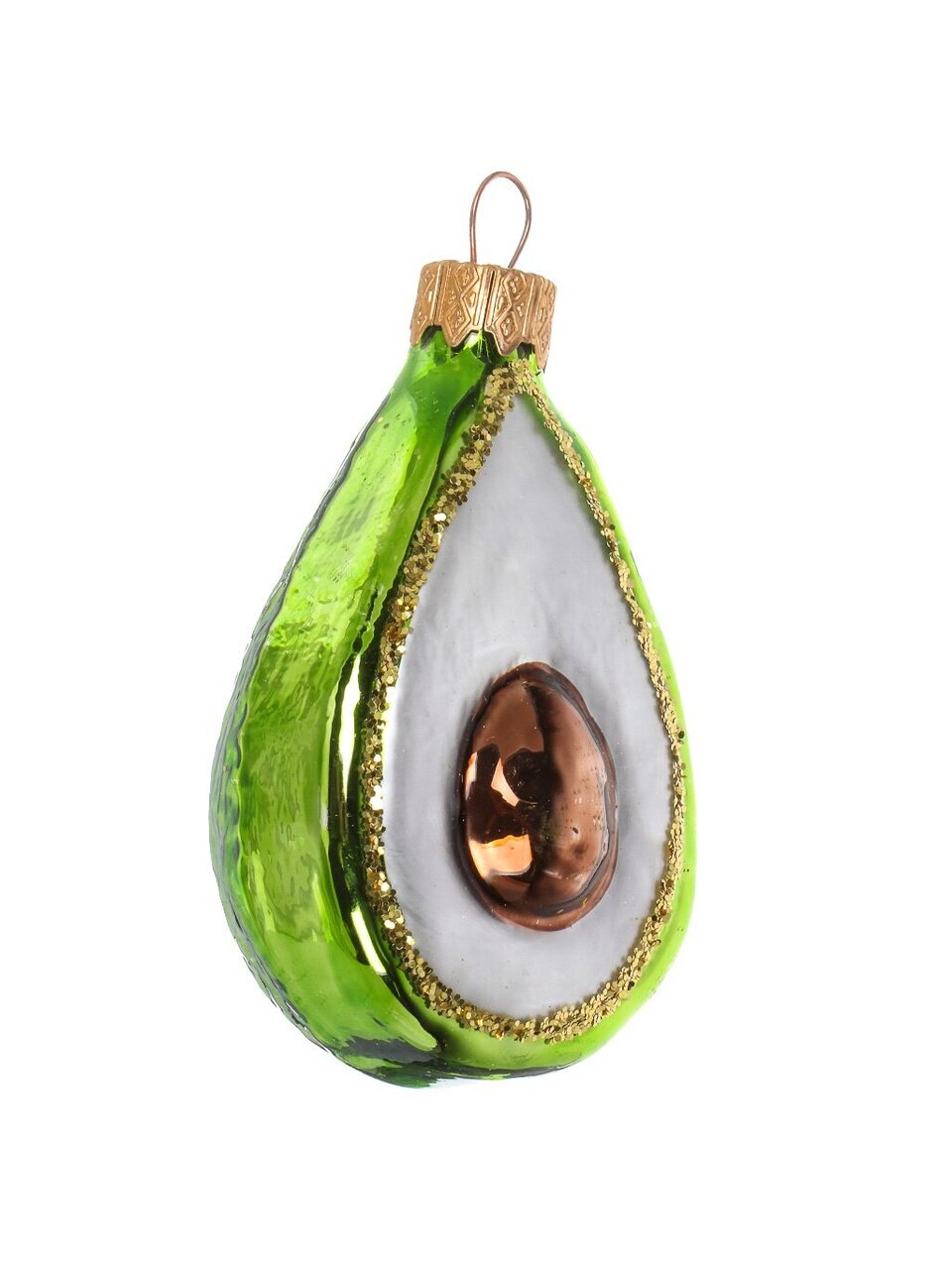 Елочное украшение Авокадо, 8.5 см, стекло, АУ-356