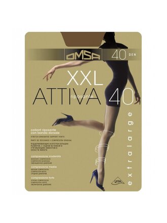 Колготки Omsa, Attiva, 40 DEN, р. 6, daino/загар, шортики, с укрепленным мыском XXL