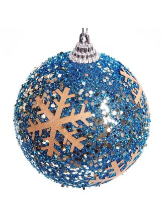 Елочный шар бирюзовый, 8 см, SYPMQB-102123