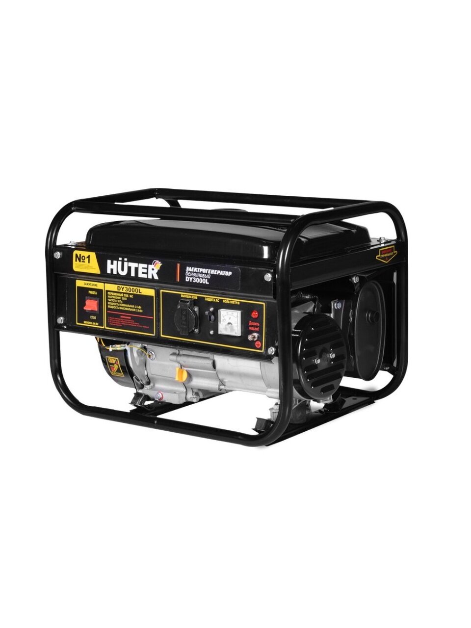 Генератор бензиновый, Huter, DY3000L, 2.7 кВт, четырехтактный, 7 л.с., 16 А, выход 12 В, 64/1/4