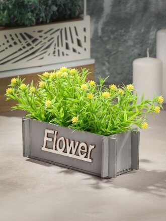 Ящик садовый Флауэр, 15х8х20 см, декоративный, цветы в асс, Y4-5493, в ассортименте