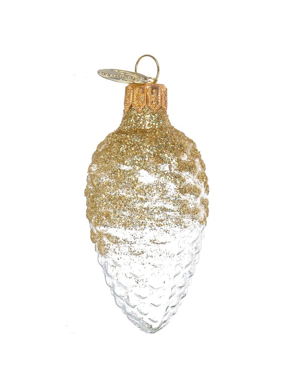 Елочное украшение Шишка в снегу, 8 см, стекло, ФУ-2-90/П1