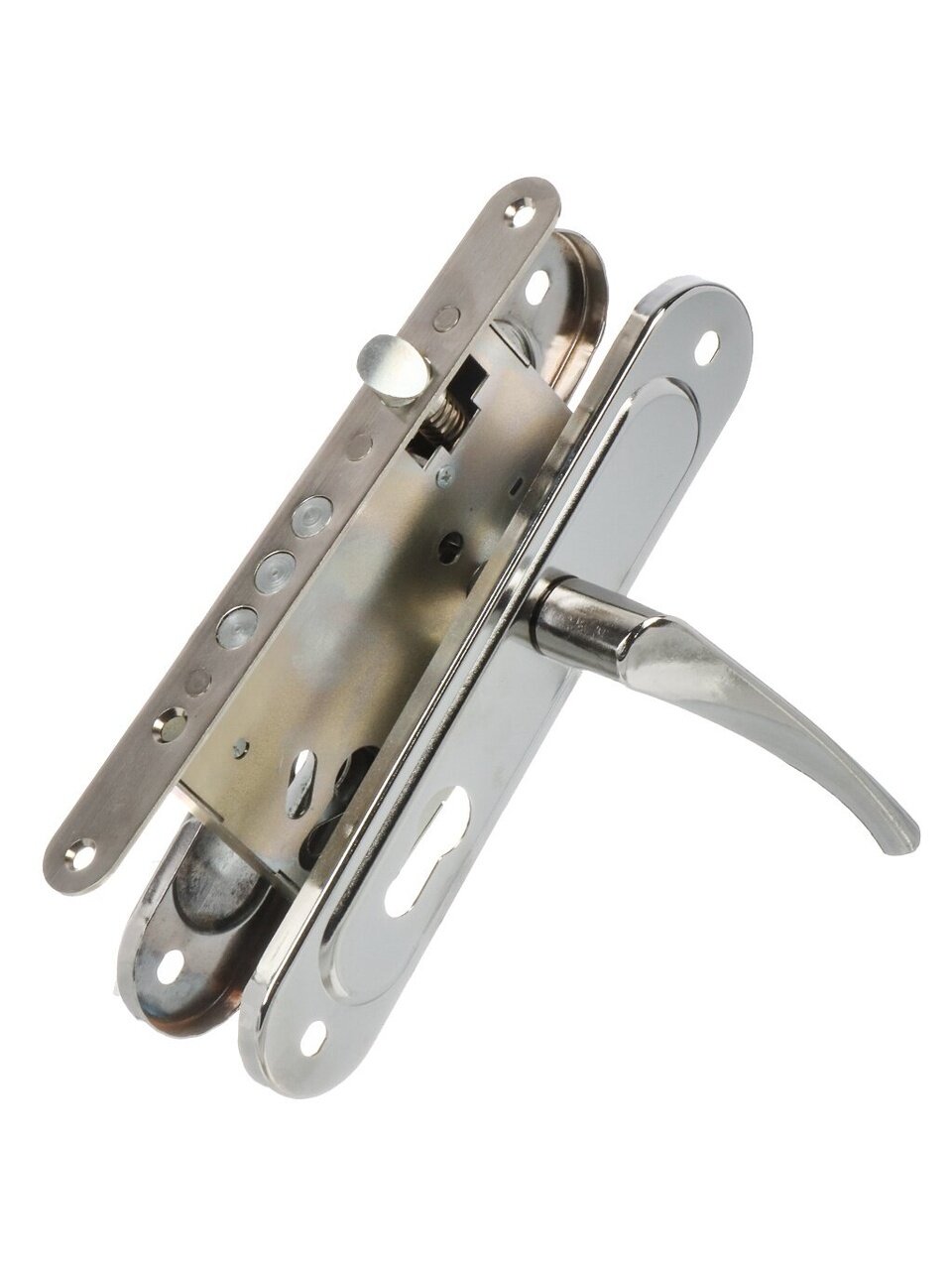 Замок врезной Зенит, ЗВ4.009/17, БП-00011648, ручка в комплекте, цилиндровый, хром