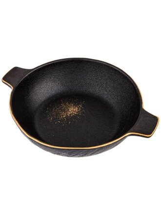 Форма для запекания фарфор, 20х25х5.5 см, 1 л, круглая, Bronco, Midnight gold, 42-379