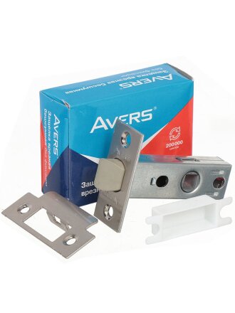 Защелка врезная, Avers, 5400-P-NIS, 21100, язычок пластиковый, без ручек, матовый никель