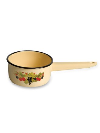 Ковш сталь, эмалированное покрытие, 1 л, стальная ручка, с декором, СтальЭмаль, 1с22С, в ассортименте