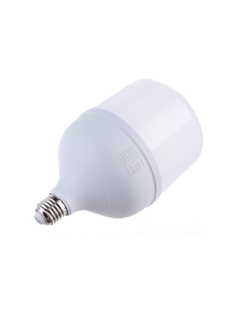 Лампа светодиодная E27-E40, 50 Вт, 220 В, цилиндрическая, 4000 К, нейтральный белый свет, Ecola, High Power, LED
