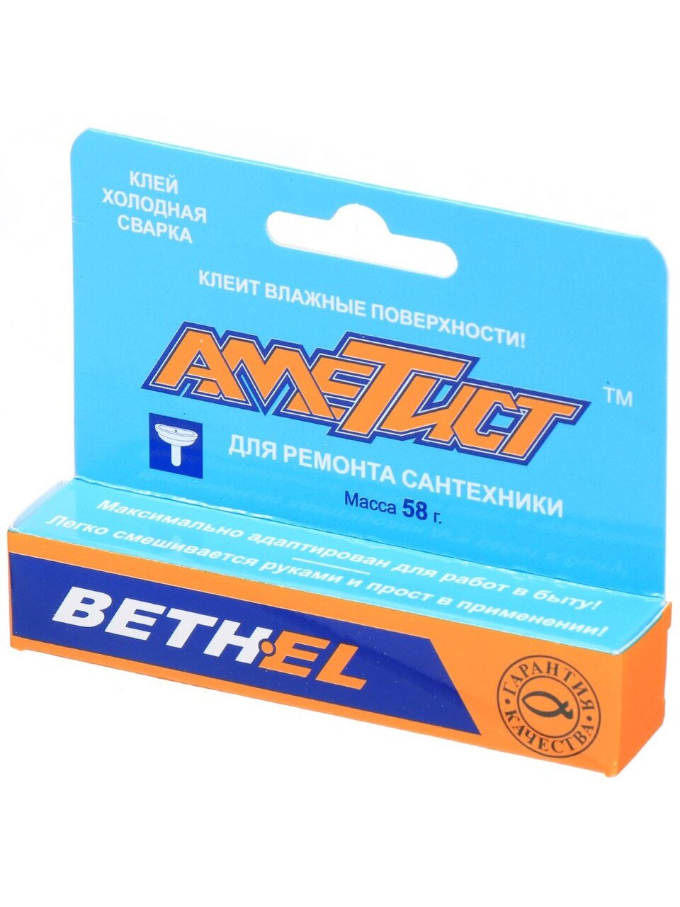 Холодная сварка для ремонта сантехники, Аметист, 58 г, блистер
