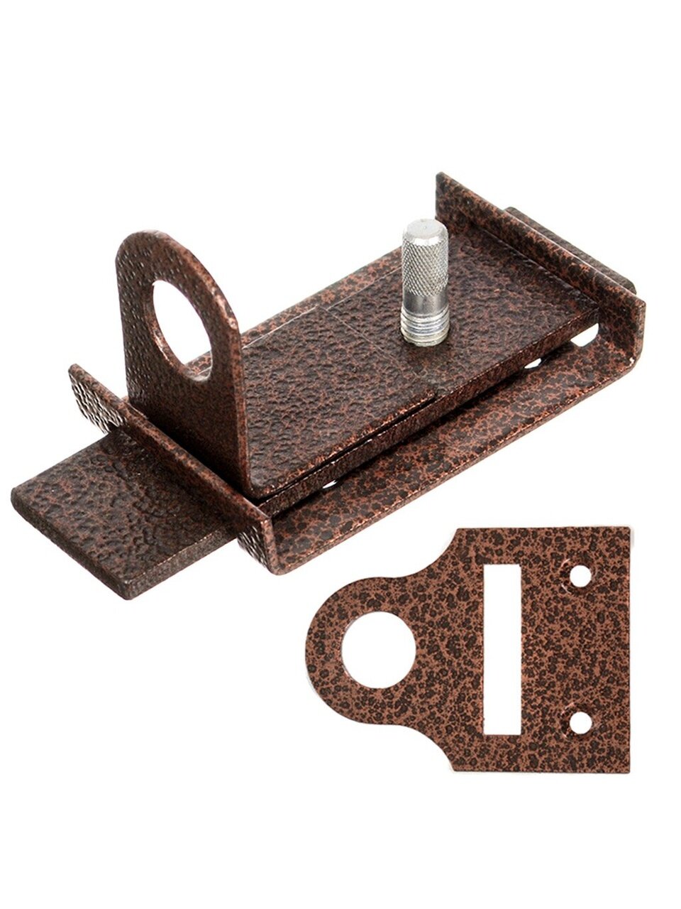 Засов универсальный, с проушинами, Делга, 16806, медь