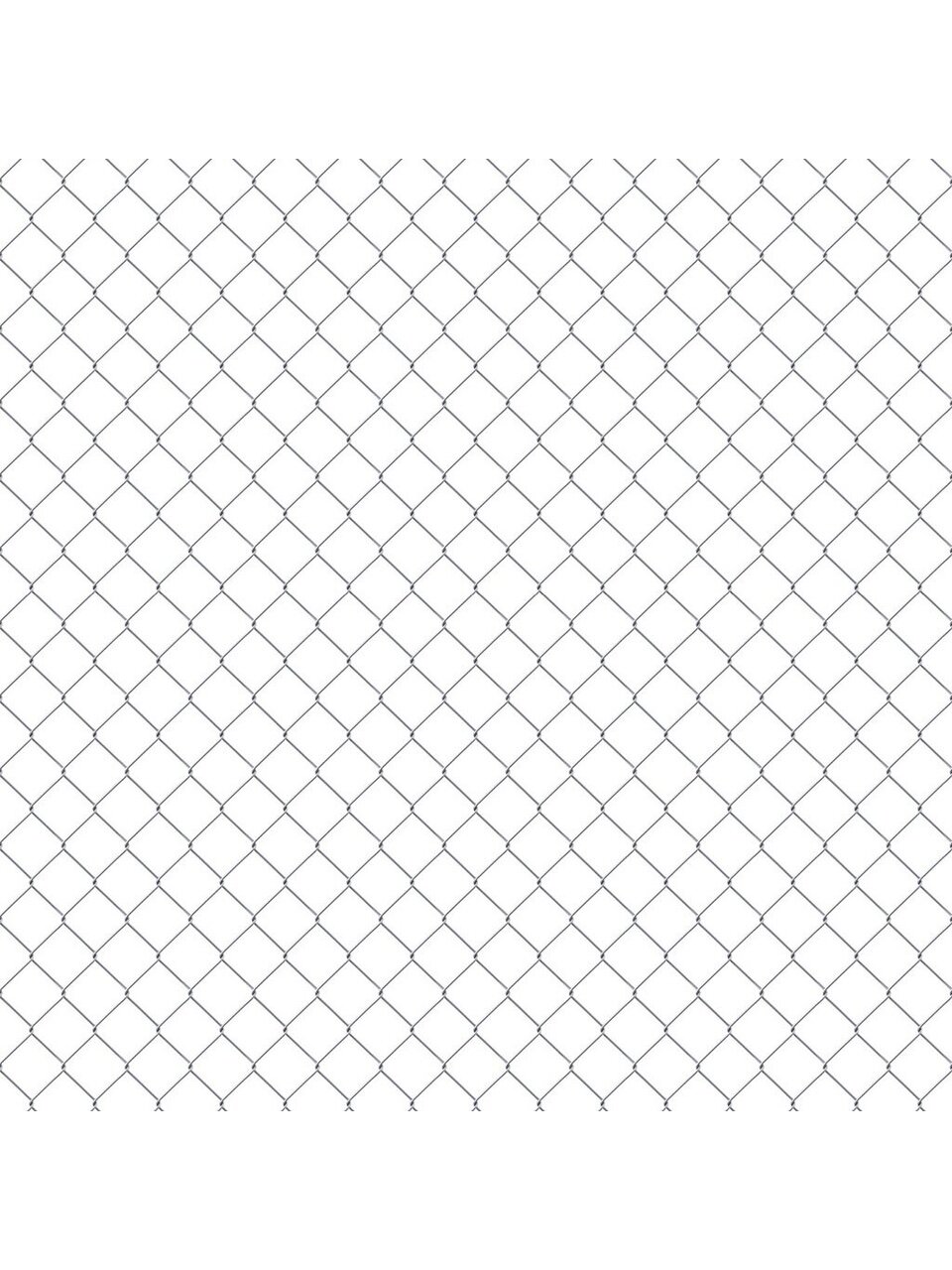 Сетка рабица металл, ячейка 55 х 55 мм, 150х1000 см, диаметр проволоки 1.5 мм, загнутые края, оцинкованная