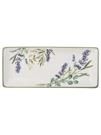 Блюдо керамика, прямоугольное, 12х28х3 см, Лаванда, Agness, 358-2141