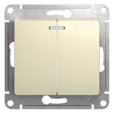 Механизм выключателя 2-кл. СП Glossa 10А IP20 (сх. 5а) 10AX с подсветкой беж. SchE GSL000253 Механизм выключателя 2-кл. СП Glossa 10А IP20 (сх. 5а) 10AX с подсветкой беж. SchE GSL000253