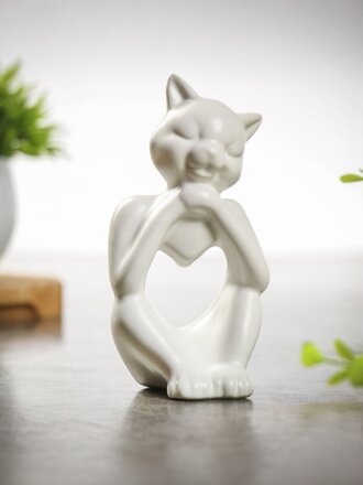Фигурка декоративная керамика, Кошечка, 6.5х6.5х13.5 см, Y4-9107