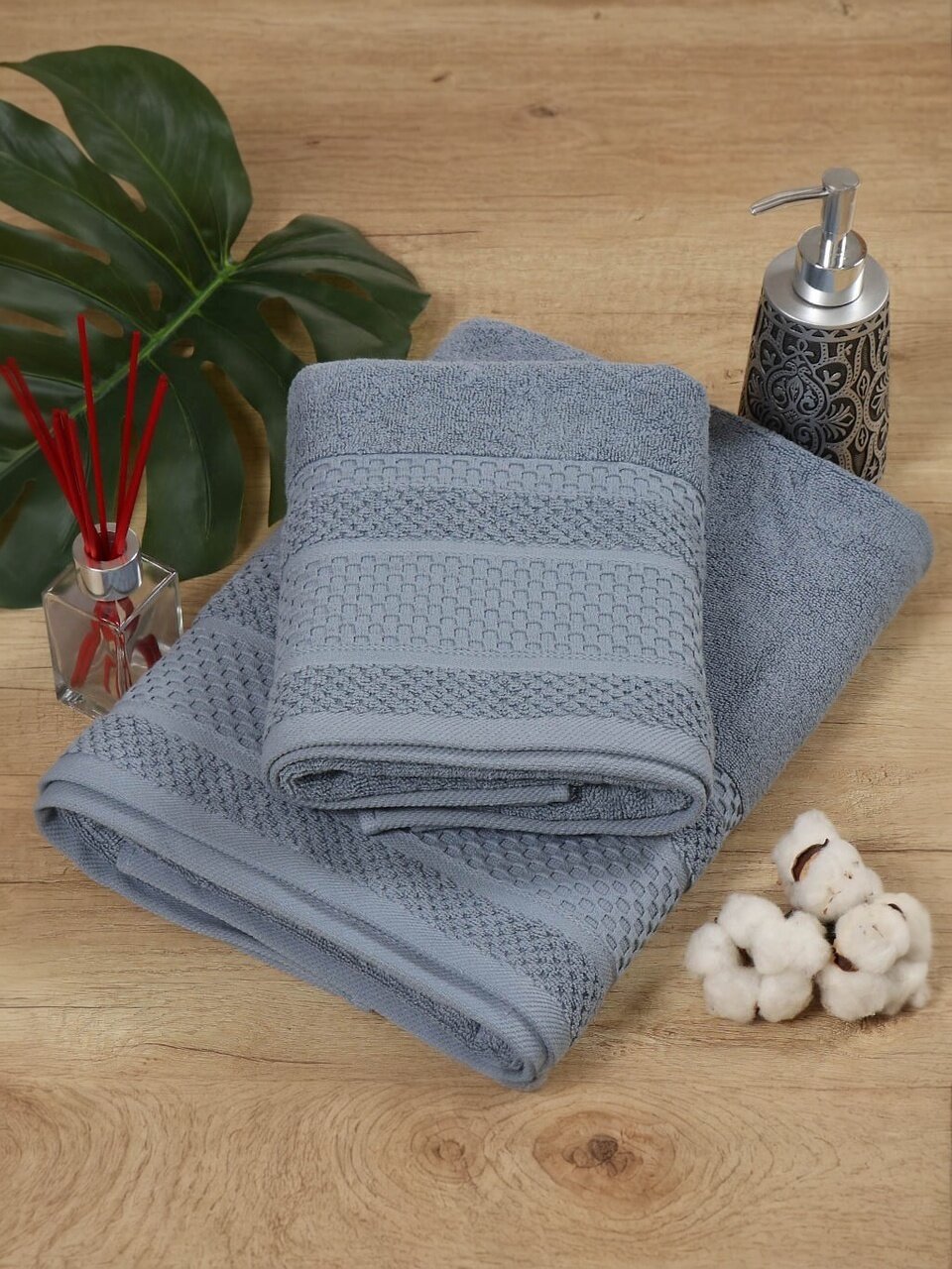 Полотенце банное 50х90 см, 100% хлопок, 600 г/м2, Пабло, Silvano, светло-серое, Узбекистан