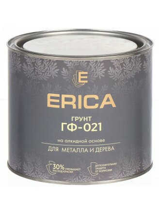 Грунтовка алкидная, Erica, ГФ-21, для внутренних и наружных работ, черная, 1.8 кг