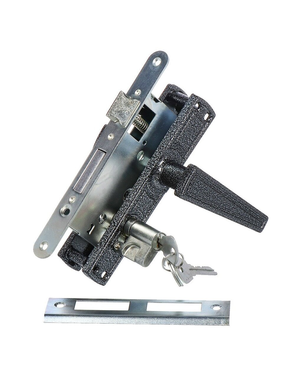 Замок врезной Птимаш, ЗВ4-3.01 (ЗВ4), 13 776, ручка в комплекте, цилиндровый, универсальный, серебро