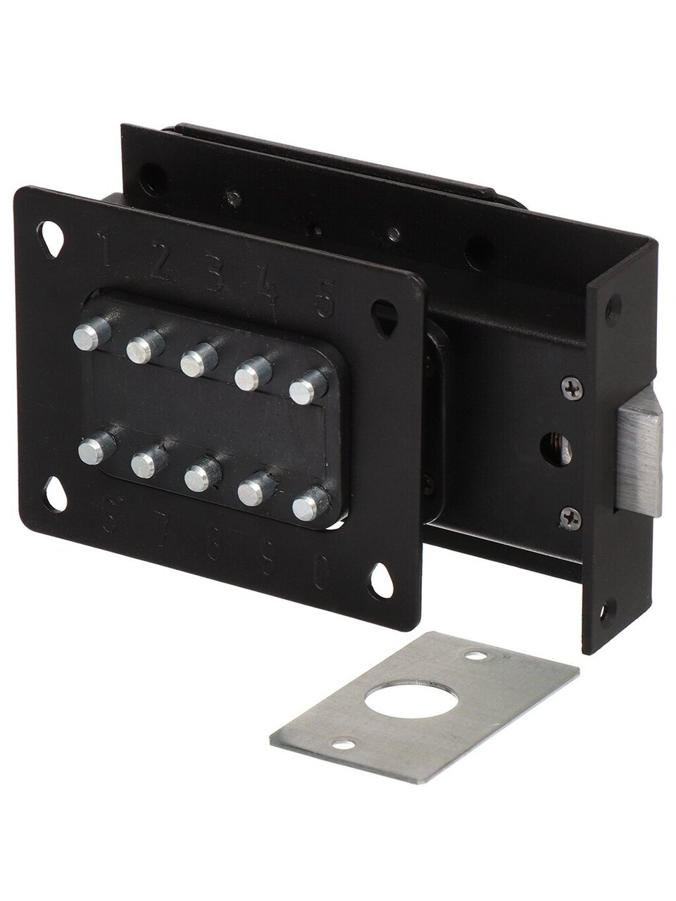 Замок накладной кодовый подъездный, Ригель, 2 064, черный