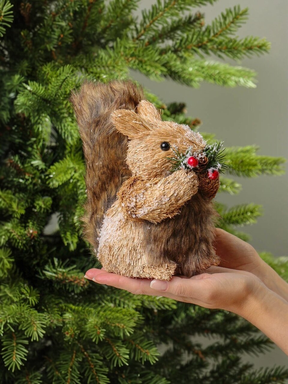 Фигурка декоративная полиэстер, Бельчонок, 17х20 см, цвет натуральный, Y4-9406