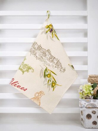 Полотенце кухонное 70х50 см, 100% хлопок, рогожка, АртДизайн, Оливия, Россия, ПКР50.70