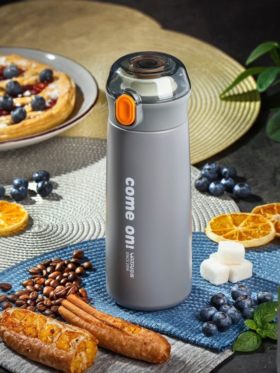 Термобутылка нержавеющая сталь, 0.4 л, колба нержавеющая сталь, серая, Y6-7396