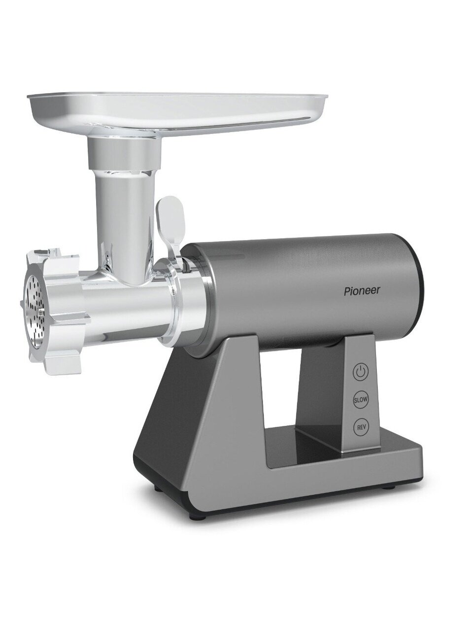 Мясорубка электрическая Pioneer, MG200, 2700 Вт, реверс, 2.7 кг/мин, металл, пластик, 3 насадки