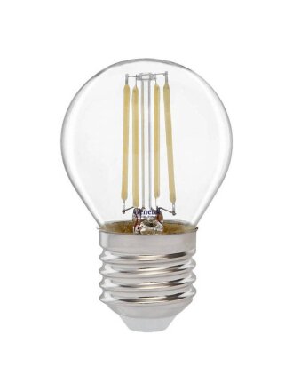 Лампа светодиодная E27, 12 Вт, 170-260 В, шар, 2700 К, теплый белый свет, General Lighting Systems, Филамент GLDEN-G45S-12-230, прозрачное стекло, 661012