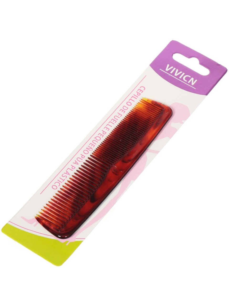 Расческа гребень, 12.5 х 3 см, пластик, горизонтальная, Y443