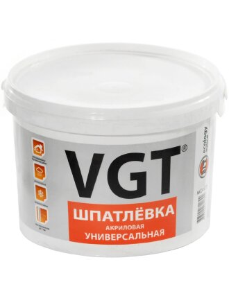 Шпатлевка VGT, акриловая, универсальная, 18 кг
