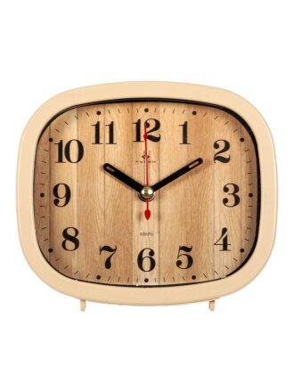 Будильник кварцевый, корпус бежевый, Дерево, В5-005